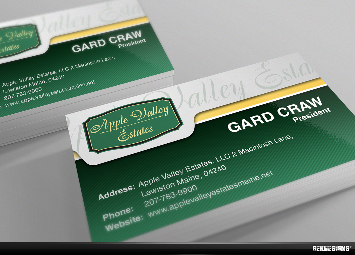 Business Card Design by gekgrfx for Apple Valley Estates | Design #3232233