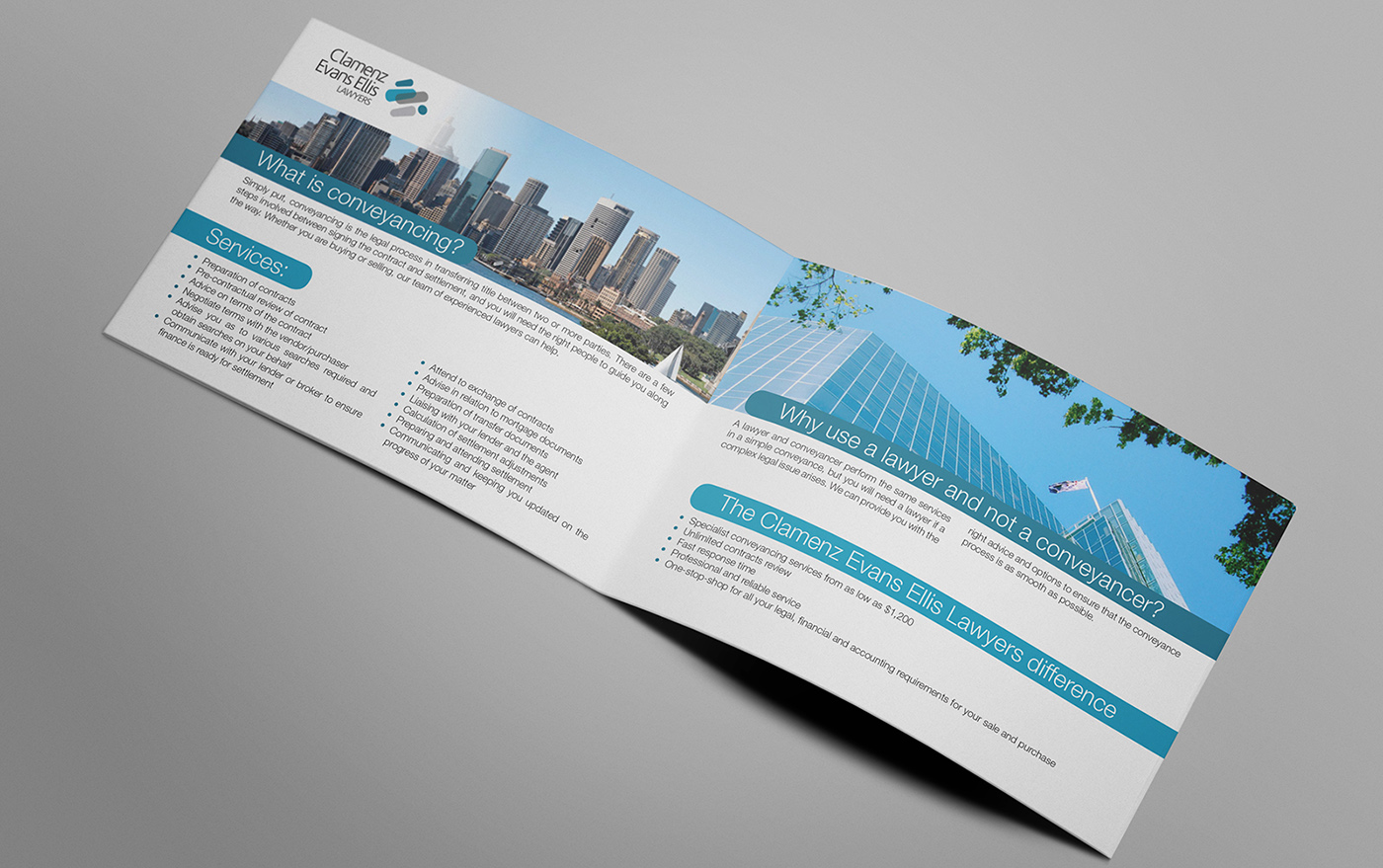 Brochure Design by ceramicristi for Clamenz Evans Ellis Lawyers | Design #3260938
