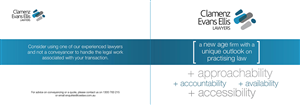 Design de Brochure par ceramicristi pour Clamenz Evans Ellis Lawyers | Design : #3266839