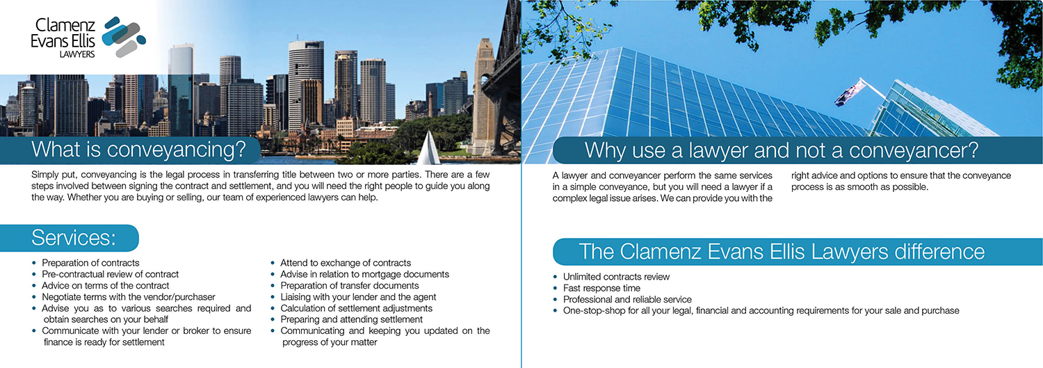 Brochure Design by ceramicristi for Clamenz Evans Ellis Lawyers | Design #3266855
