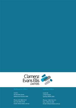 Brochure Design by Impressive Solutions for Clamenz Evans Ellis Lawyers | Design: #3263248