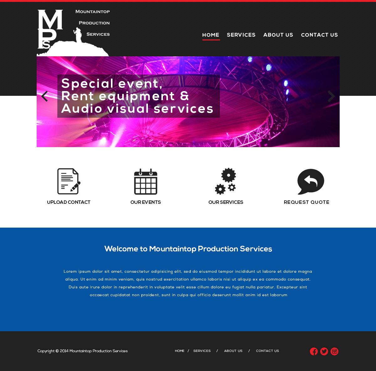 Diseño Web por Tom para Mountaintop Production Services | Diseño #3334774