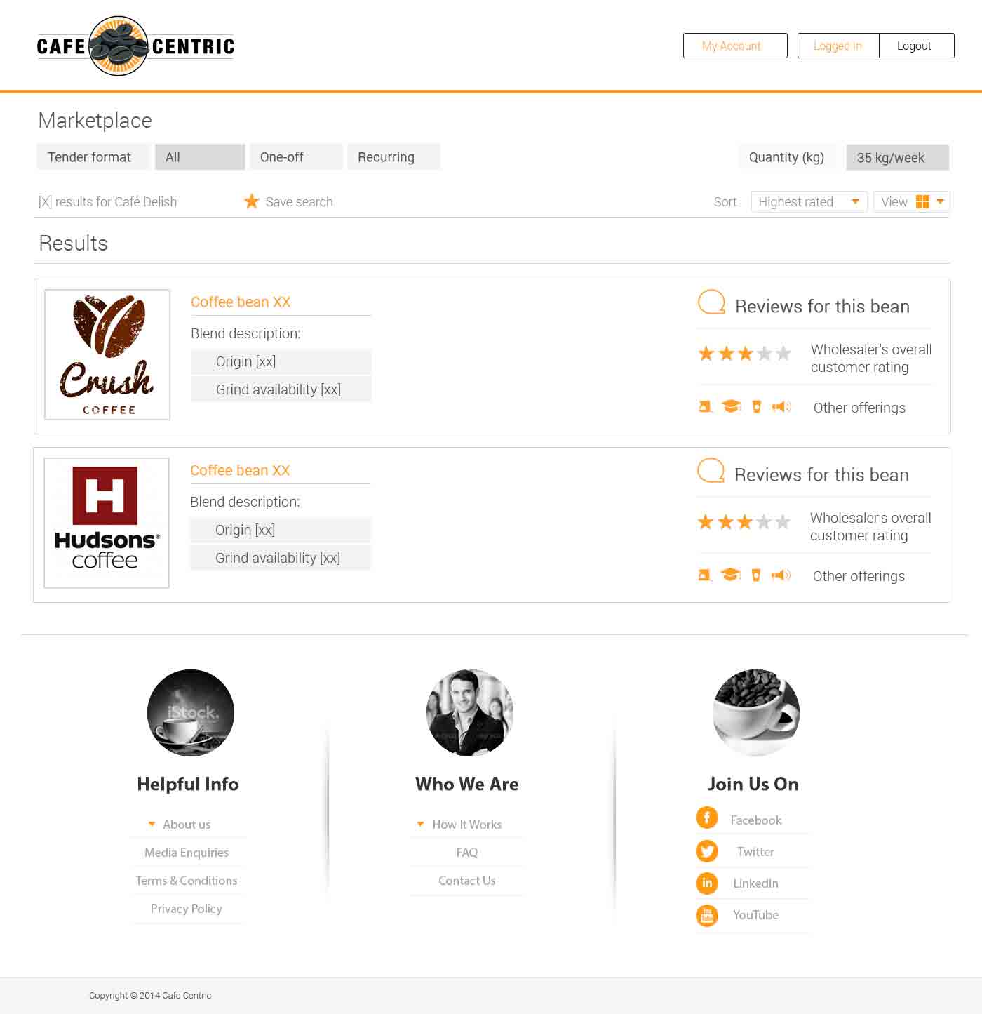 Web Design by Pabloravel for Cafe Centric | Design #3238694