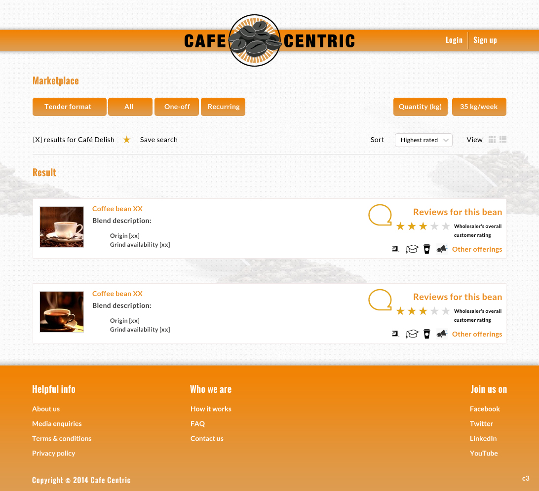 Web Design by pb for Cafe Centric | Design #3255144