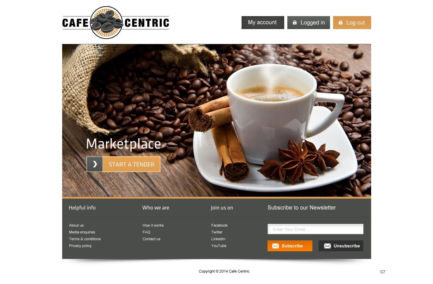 Web Design by pb for Cafe Centric | Design #3255205