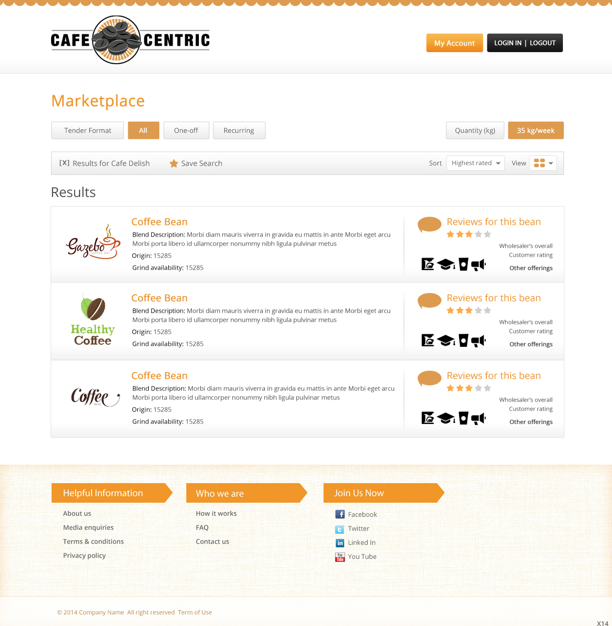 Web Design by pb for Cafe Centric | Design #3255218