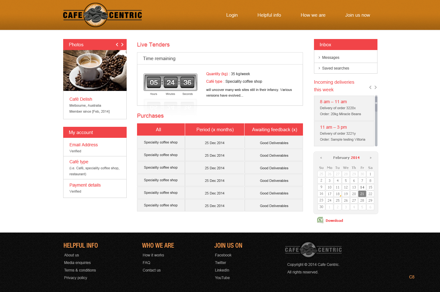 Diseño Web por pb para Cafe Centric | Diseño #3264040