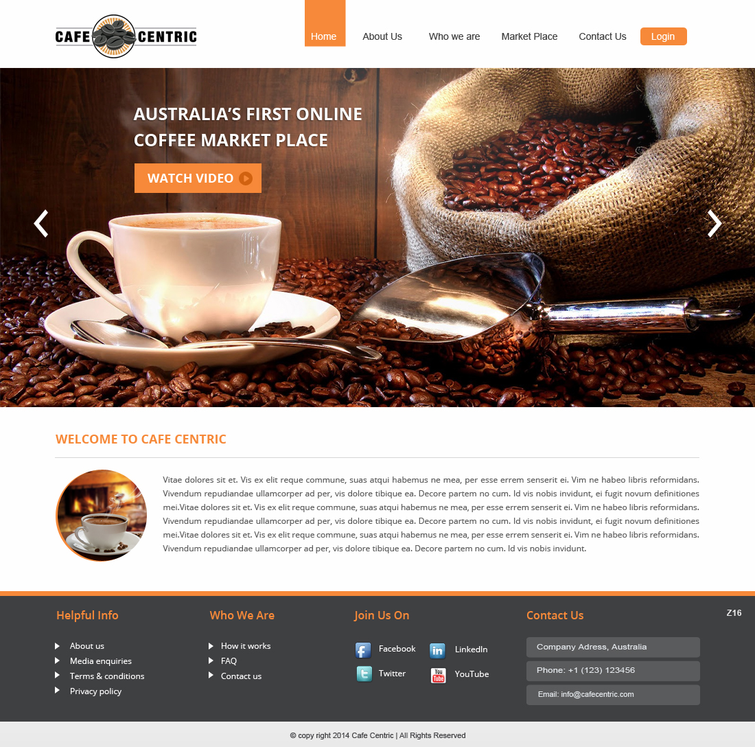 Diseño Web por pb para Cafe Centric | Diseño #3264041