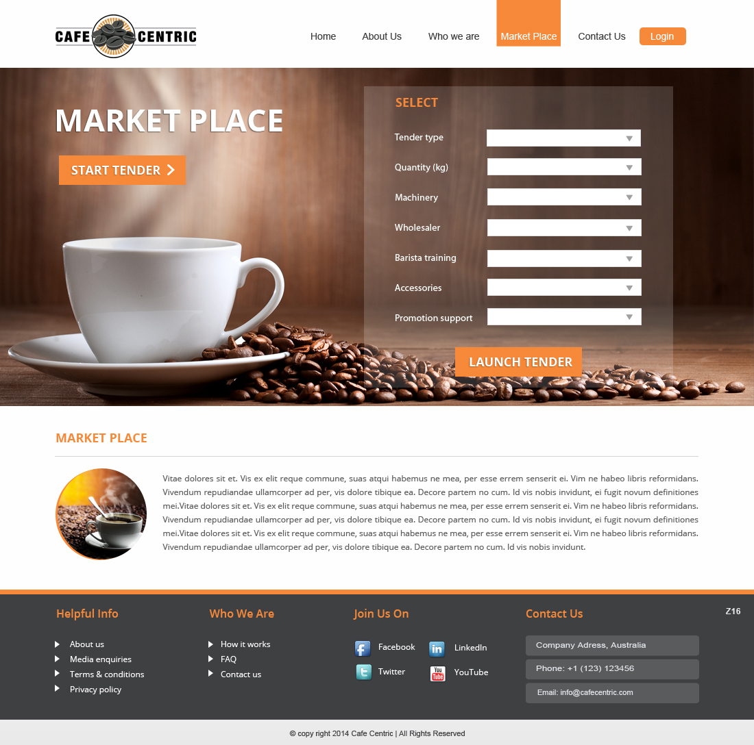 Web Design by pb for Cafe Centric | Design #3264044