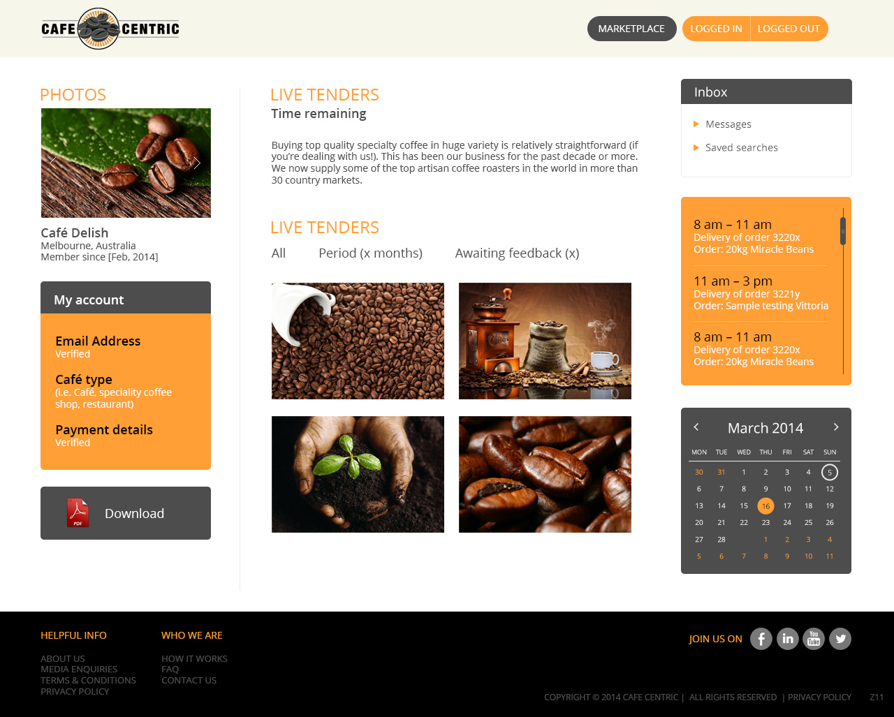 Diseño Web por pb para Cafe Centric | Diseño #3264059