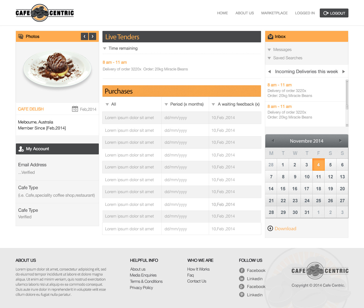 Web Design par TechWise pour Cafe Centric | Design #3302757