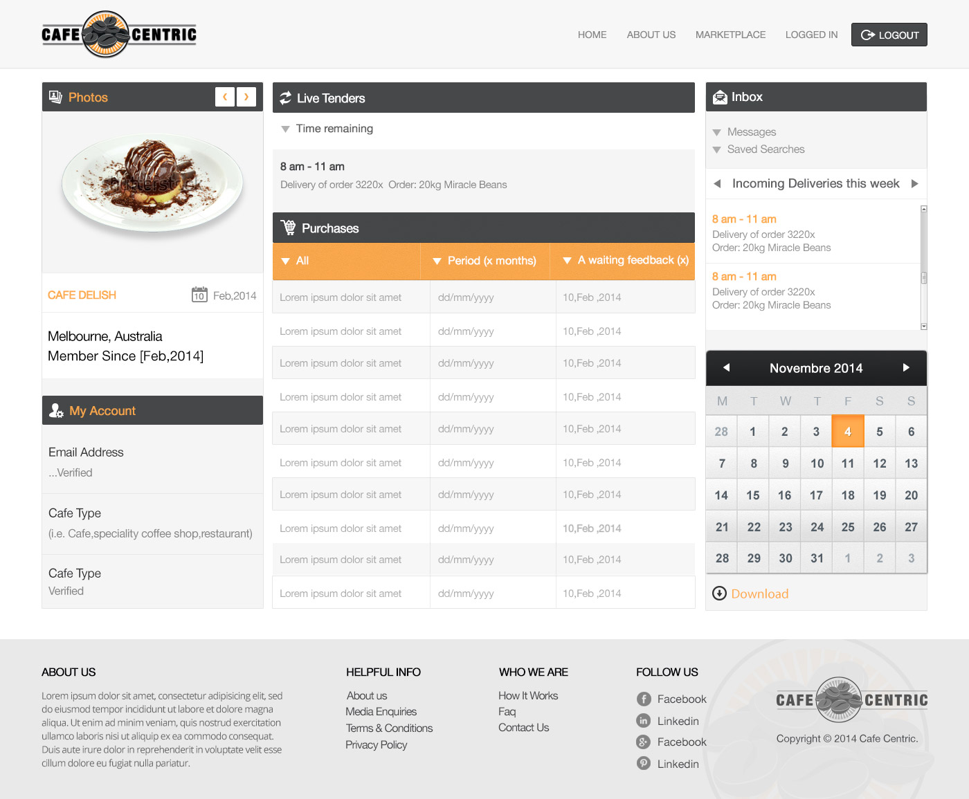 Diseño Web por TechWise para Cafe Centric | Diseño: #3302761
