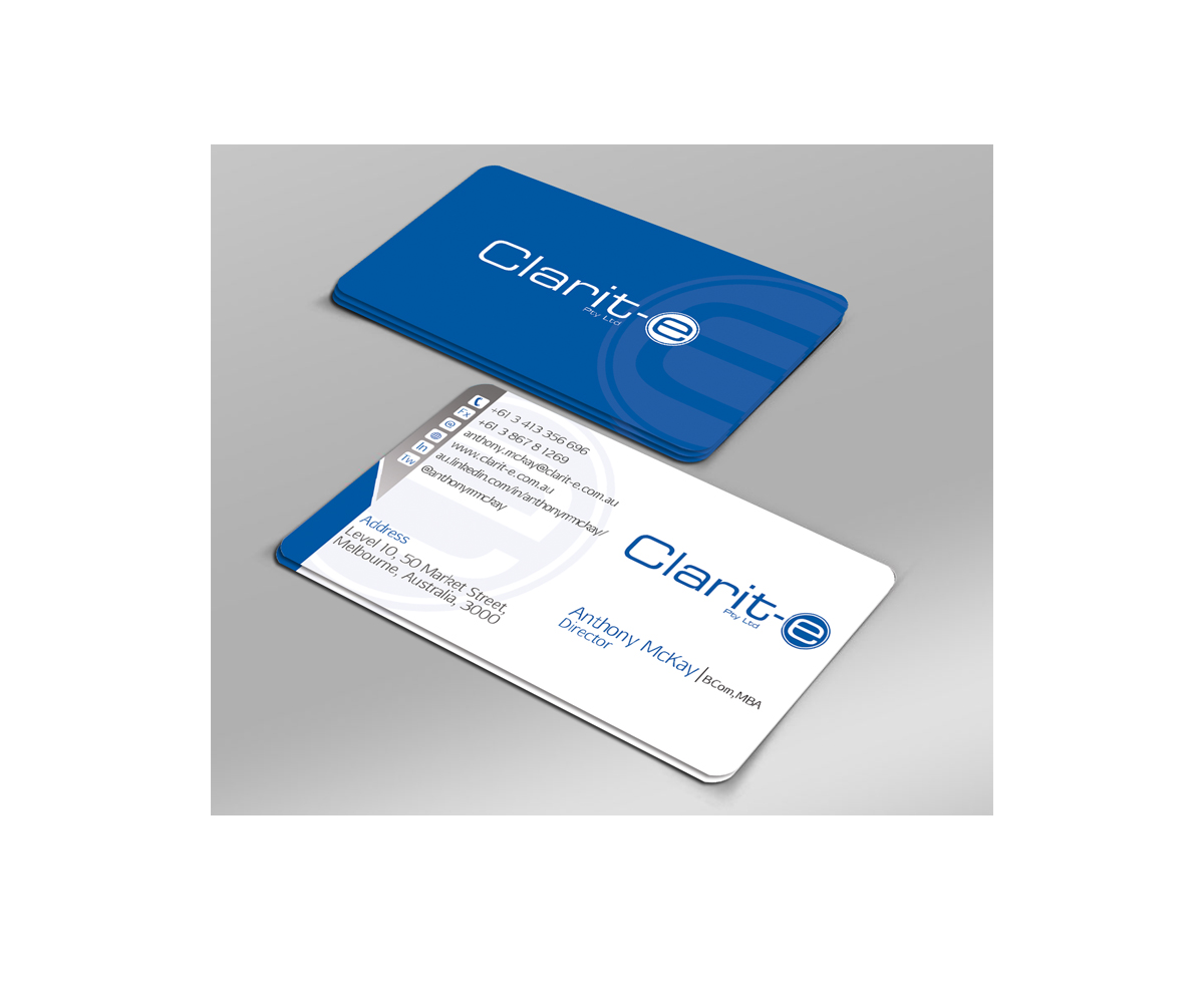 Business Card Design by Harshan for Clarit-e Pty Ltd | Design #3242868