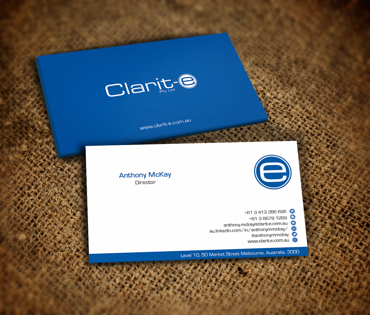 Visitenkarten-Design von Nelsur für Clarit-e Pty Ltd | Design #3234773