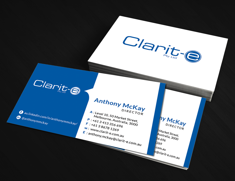 Diseño de Tarjeta de Presentación por  Artman para Clarit-e Pty Ltd | Diseño #3231121