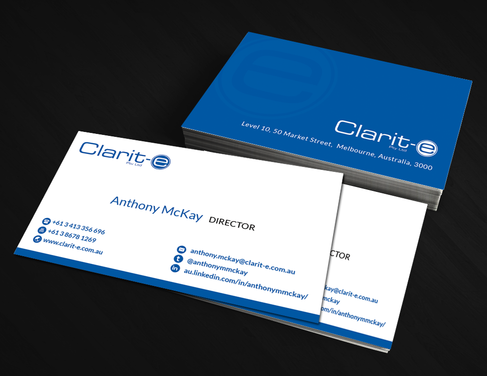 Business Card Design by  Artman for Clarit-e Pty Ltd | Design #3248534