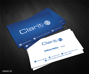 Business Card Design by Sarah Haroon for Clarit-e Pty Ltd | Design: #3240112