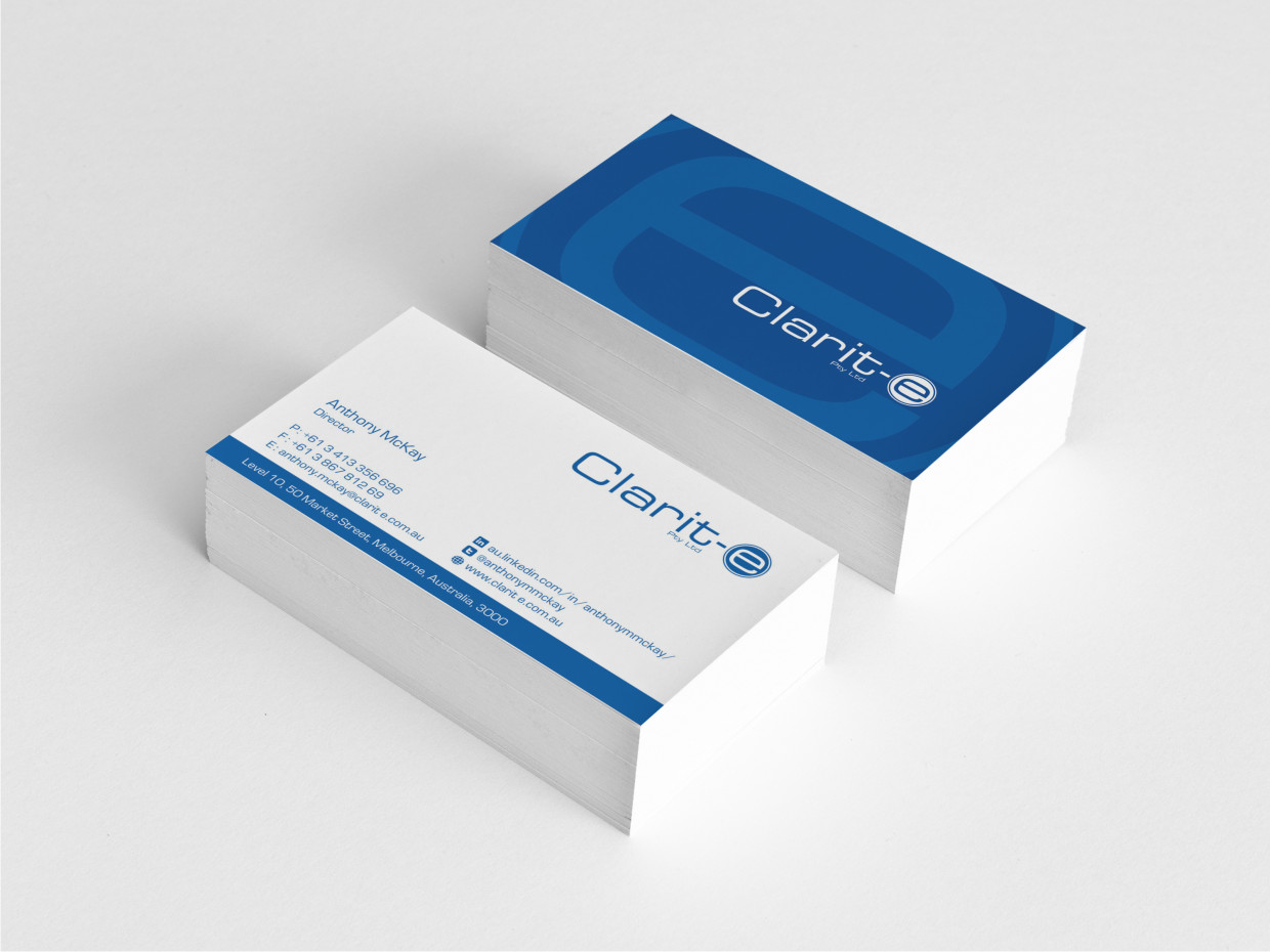 Business Card Design by Atvento Graphics for Clarit-e Pty Ltd | Design #3229128
