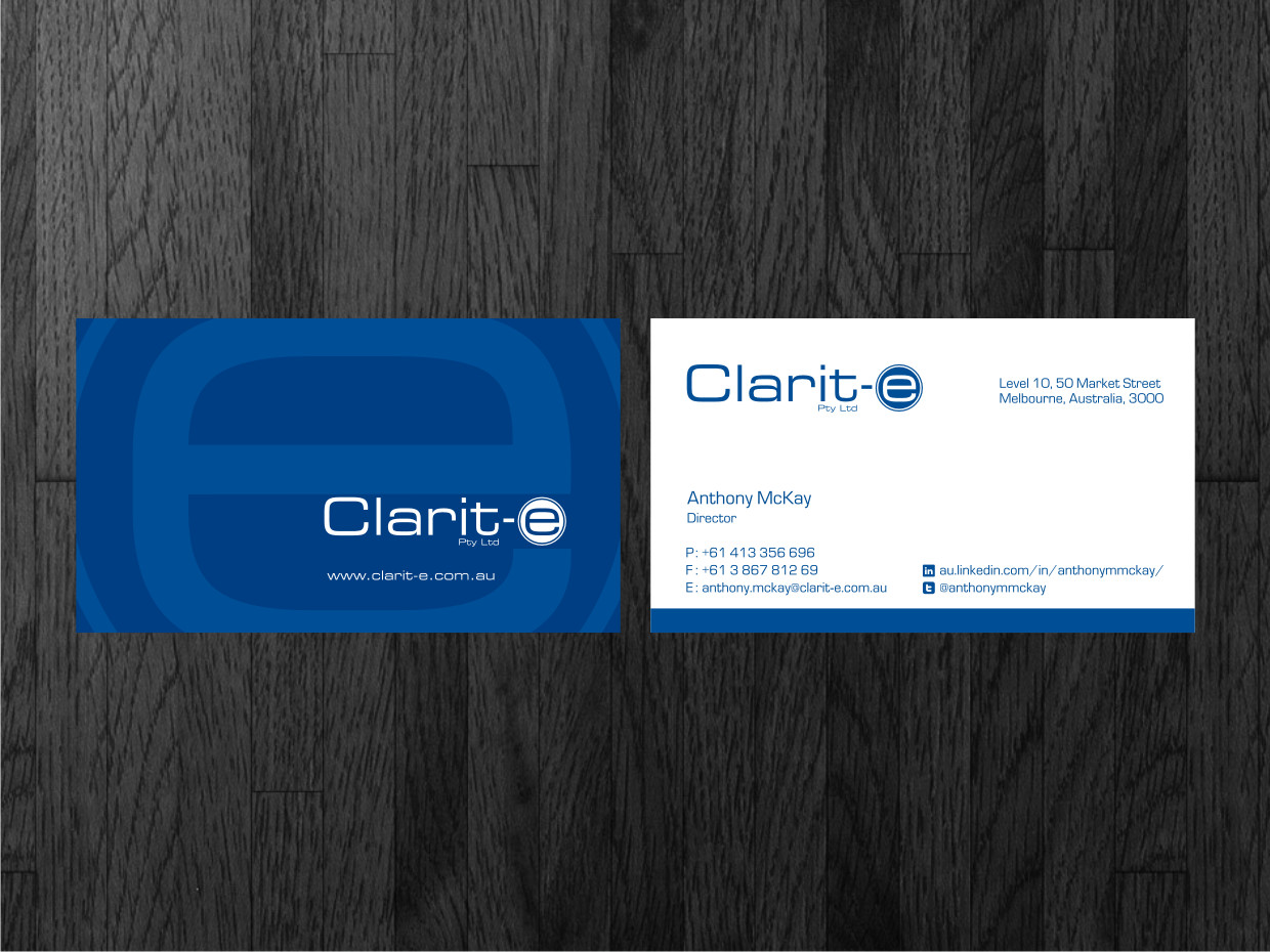 Diseño de Tarjeta de Presentación por Atvento Graphics para Clarit-e Pty Ltd | Diseño #3275009