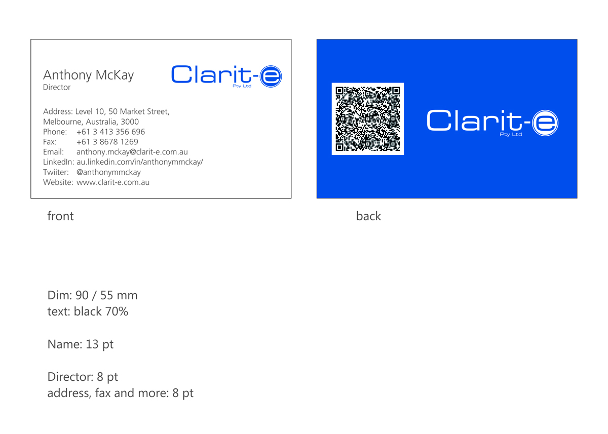 Business Card Design by florin for Clarit-e Pty Ltd | Design #3228864