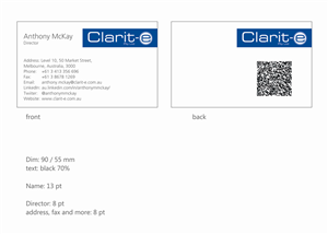 Visitenkarten-Design von florin für Clarit-e Pty Ltd | Design: #3228873