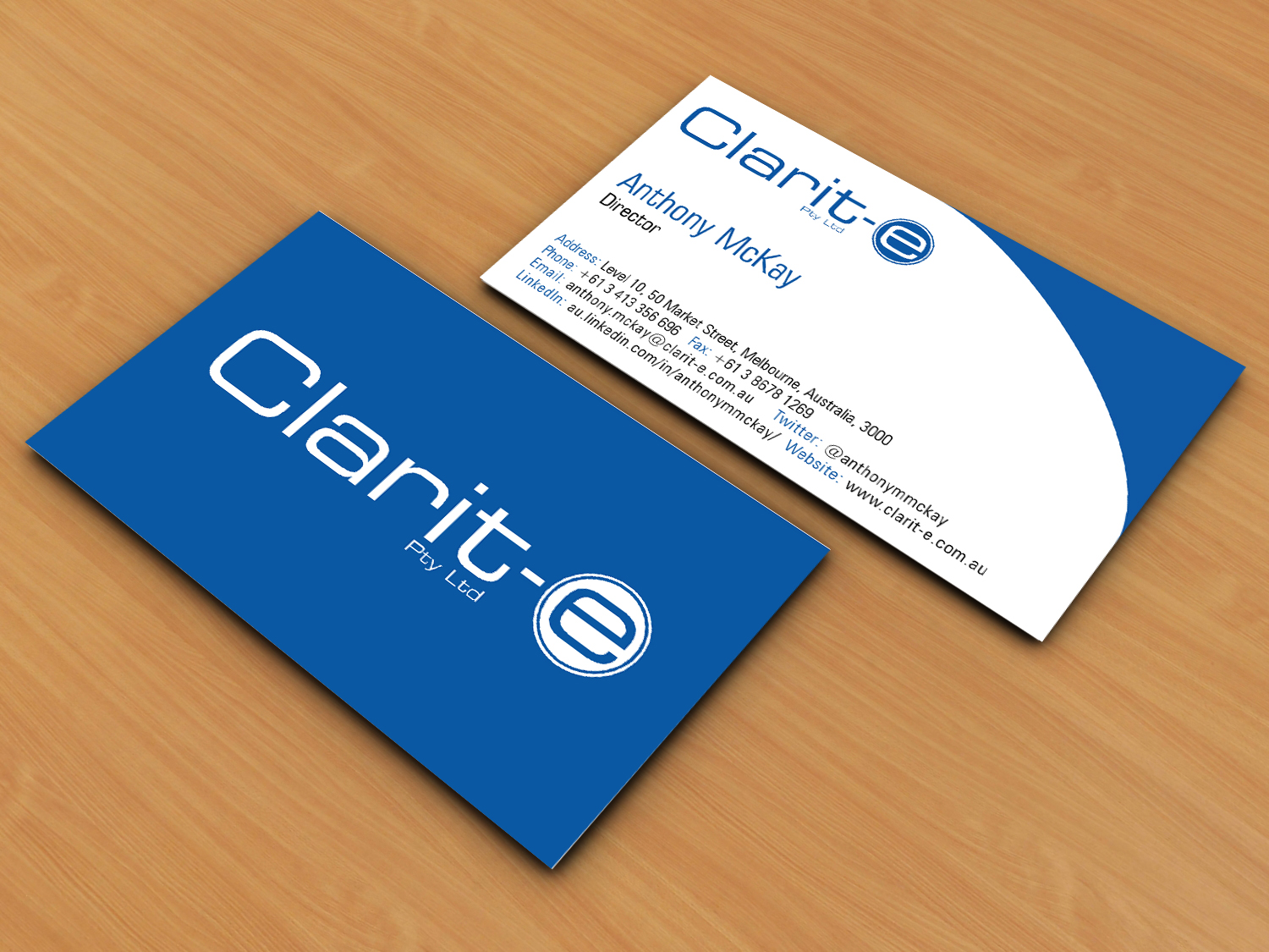 Business Card Design by 1Milliondesigns for Clarit-e Pty Ltd | Design #3230977