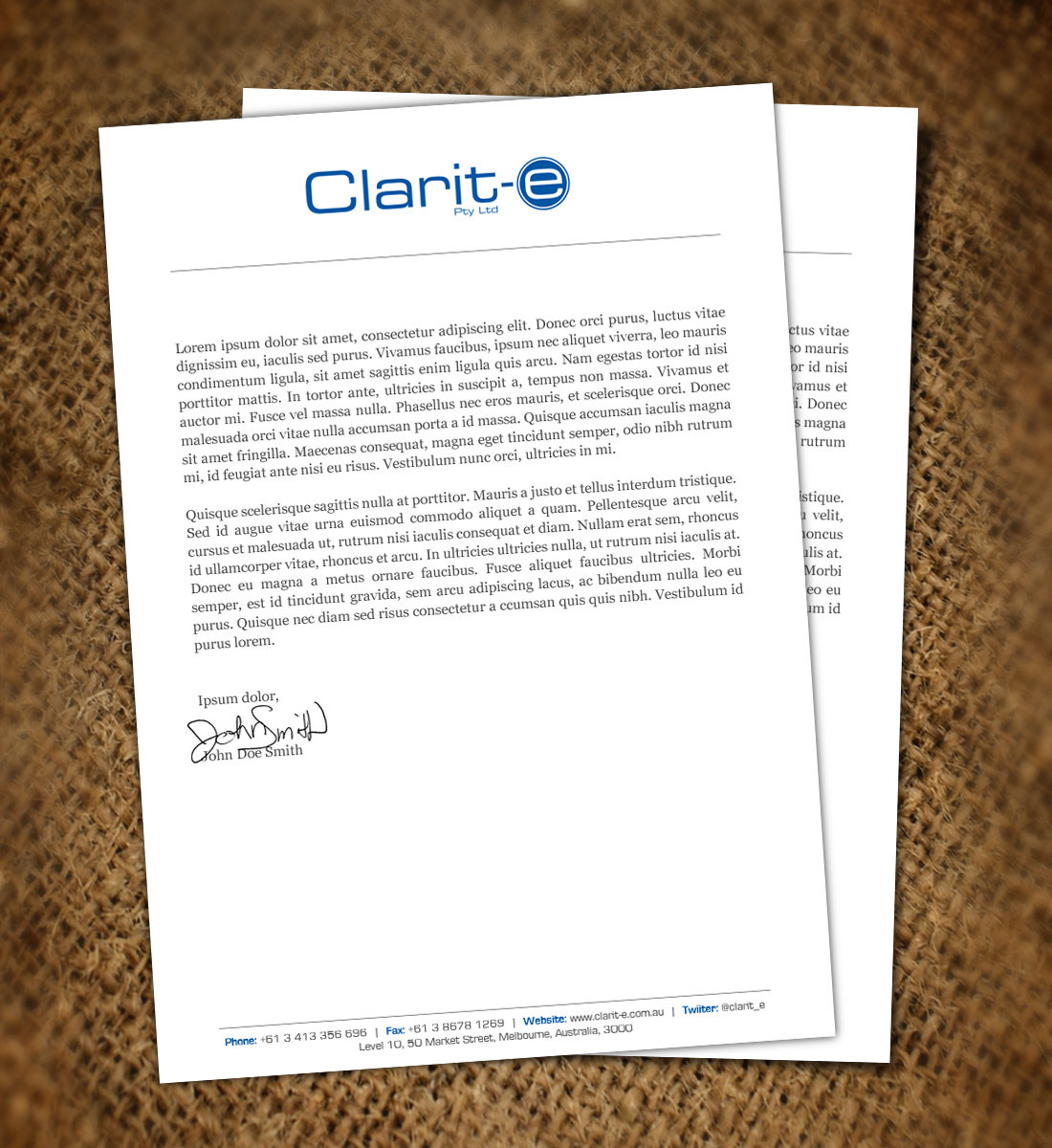 Letterhead Design by Nelsur for Clarit-e Pty Ltd | Design #3229657