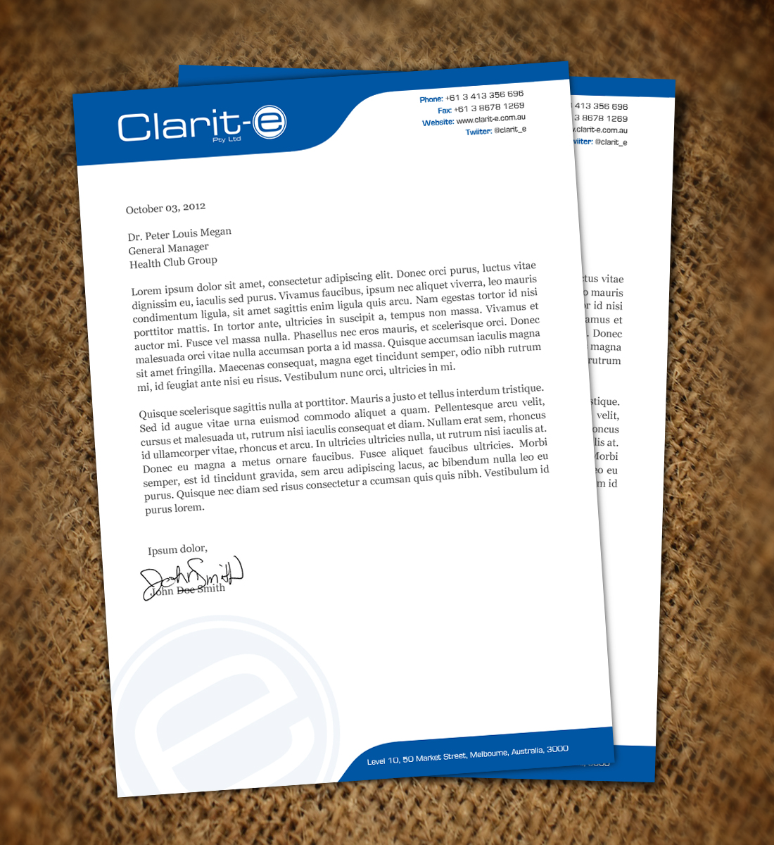 Letterhead Design by Nelsur for Clarit-e Pty Ltd | Design #3229664
