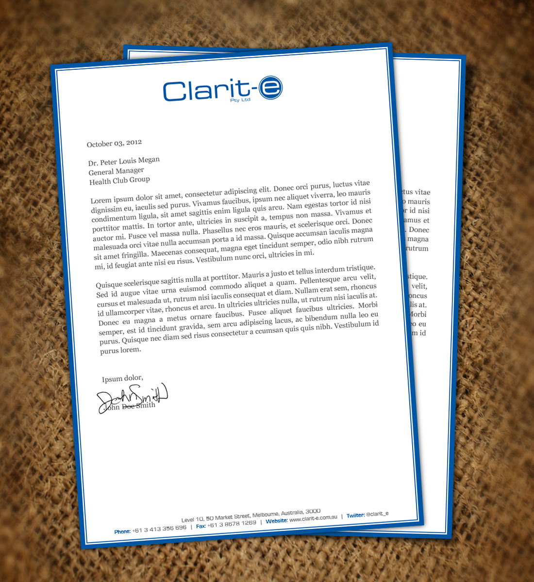 Letterhead Design by Nelsur for Clarit-e Pty Ltd | Design #3229676