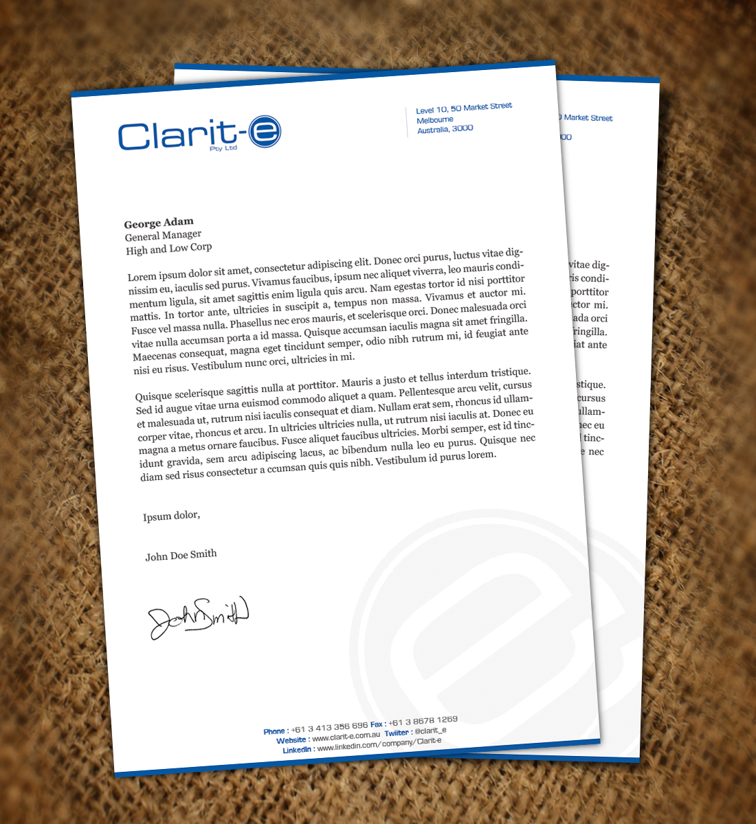 Letterhead Design by Nelsur for Clarit-e Pty Ltd | Design #3239594