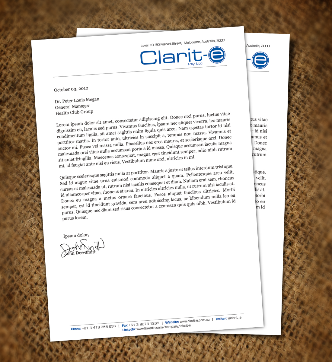 Letterhead Design by Nelsur for Clarit-e Pty Ltd | Design #3239861