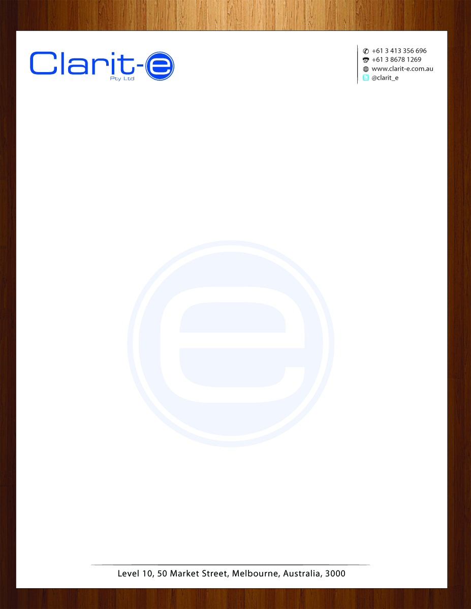 Letterhead Design by HarmiDesigning for Clarit-e Pty Ltd | Design #3229699