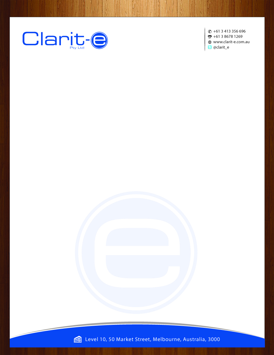 Letterhead Design by HarmiDesigning for Clarit-e Pty Ltd | Design #3229704