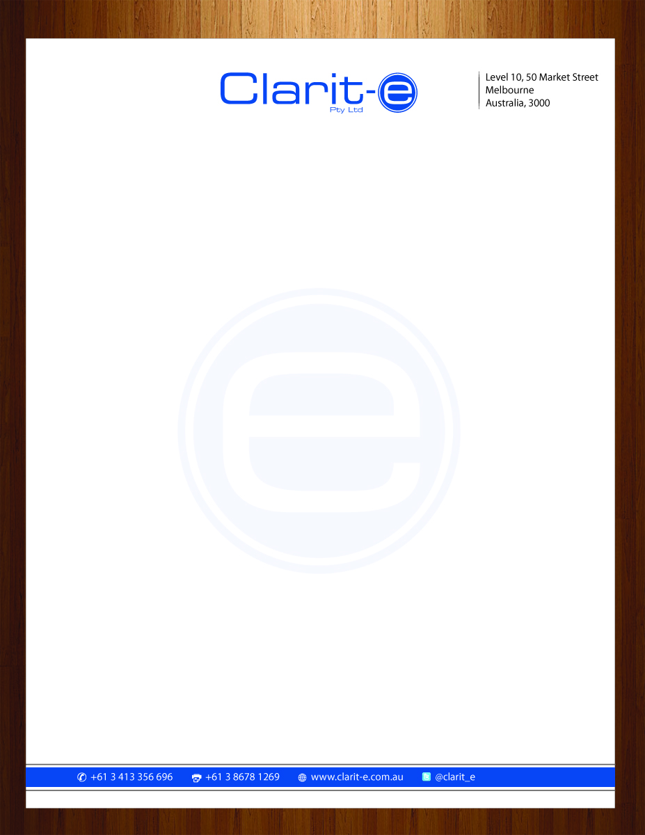 Letterhead Design by HarmiDesigning for Clarit-e Pty Ltd | Design #3229710