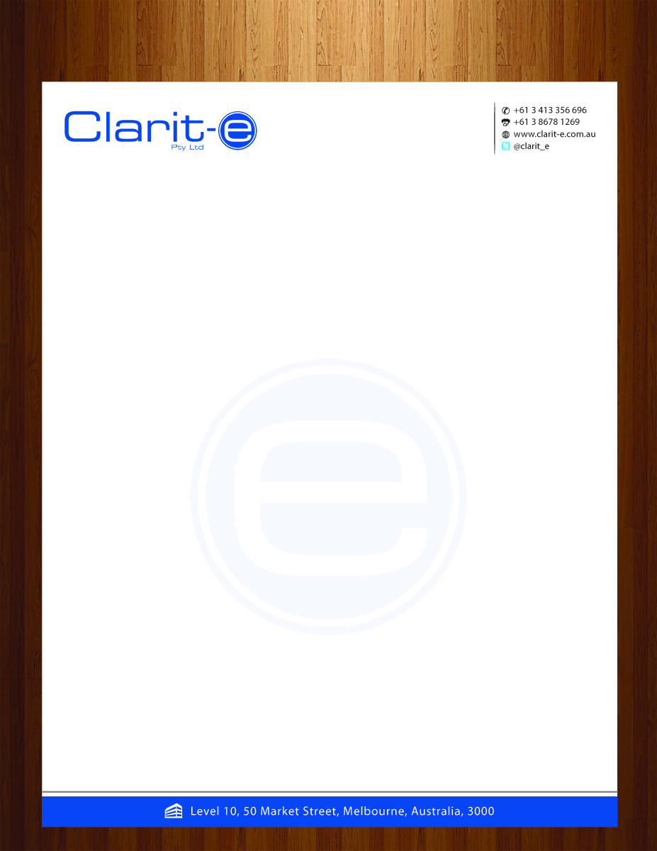 Letterhead Design by HarmiDesigning for Clarit-e Pty Ltd | Design #3229715