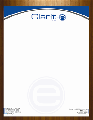 Letterhead Design by HarmiDesigning for Clarit-e Pty Ltd | Design: #3229722