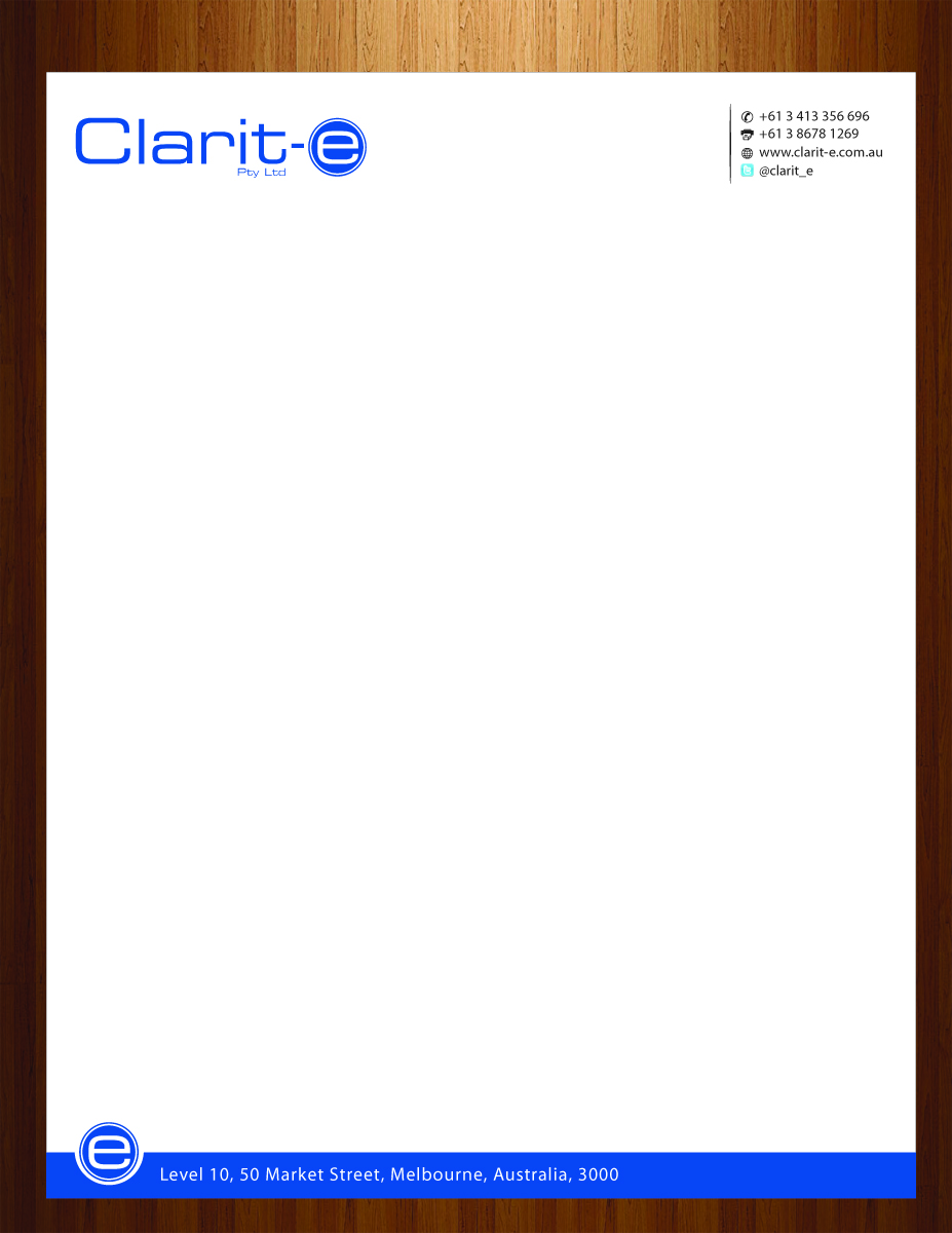 Letterhead Design by HarmiDesigning for Clarit-e Pty Ltd | Design #3229729