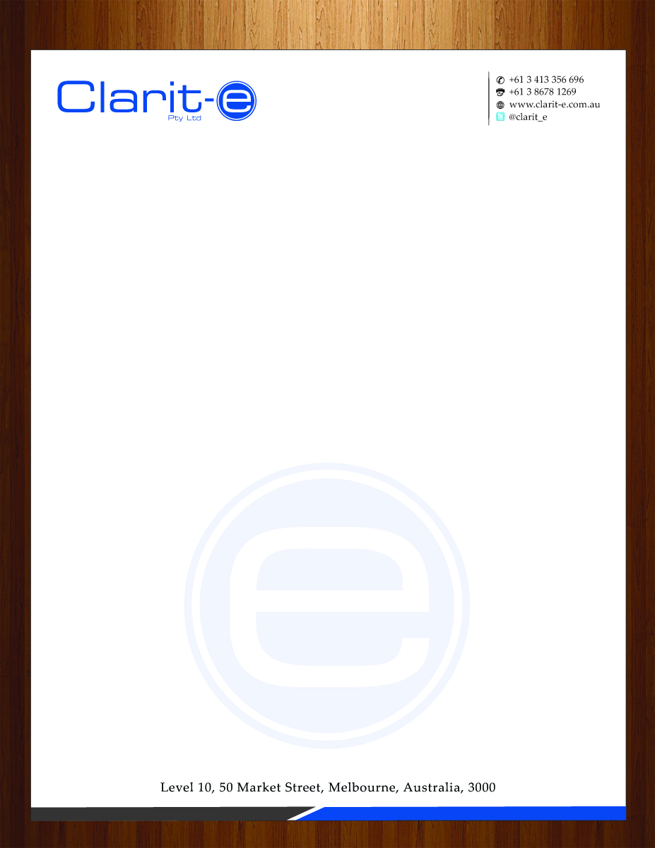 Letterhead Design by HarmiDesigning for Clarit-e Pty Ltd | Design #3229741