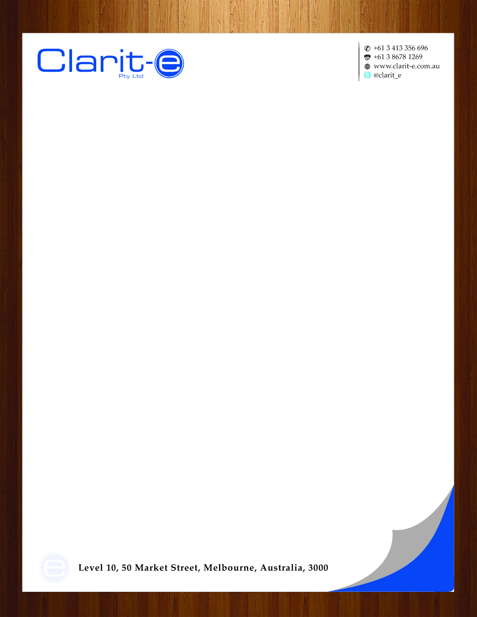 Letterhead Design by HarmiDesigning for Clarit-e Pty Ltd | Design #3229839