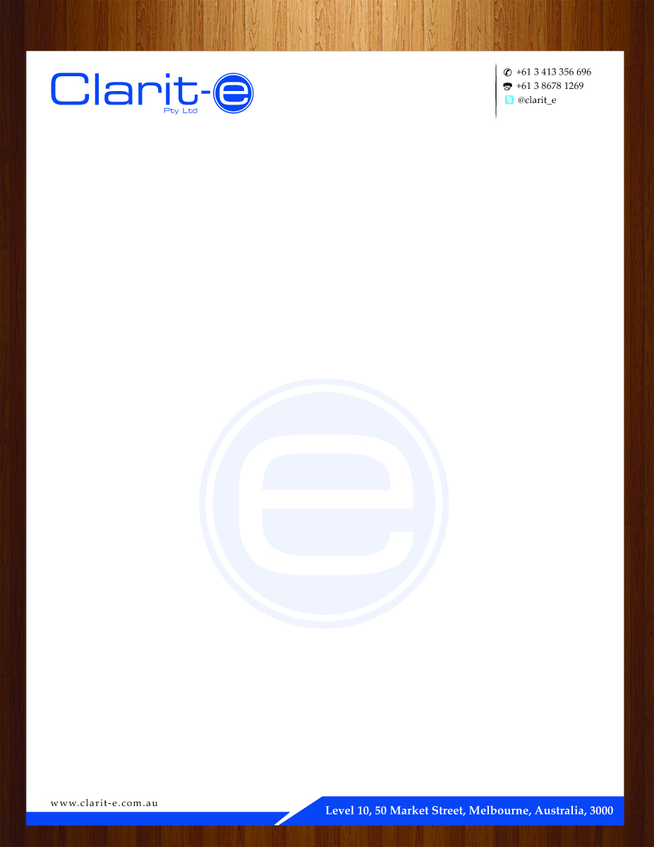 Letterhead Design by HarmiDesigning for Clarit-e Pty Ltd | Design #3230035