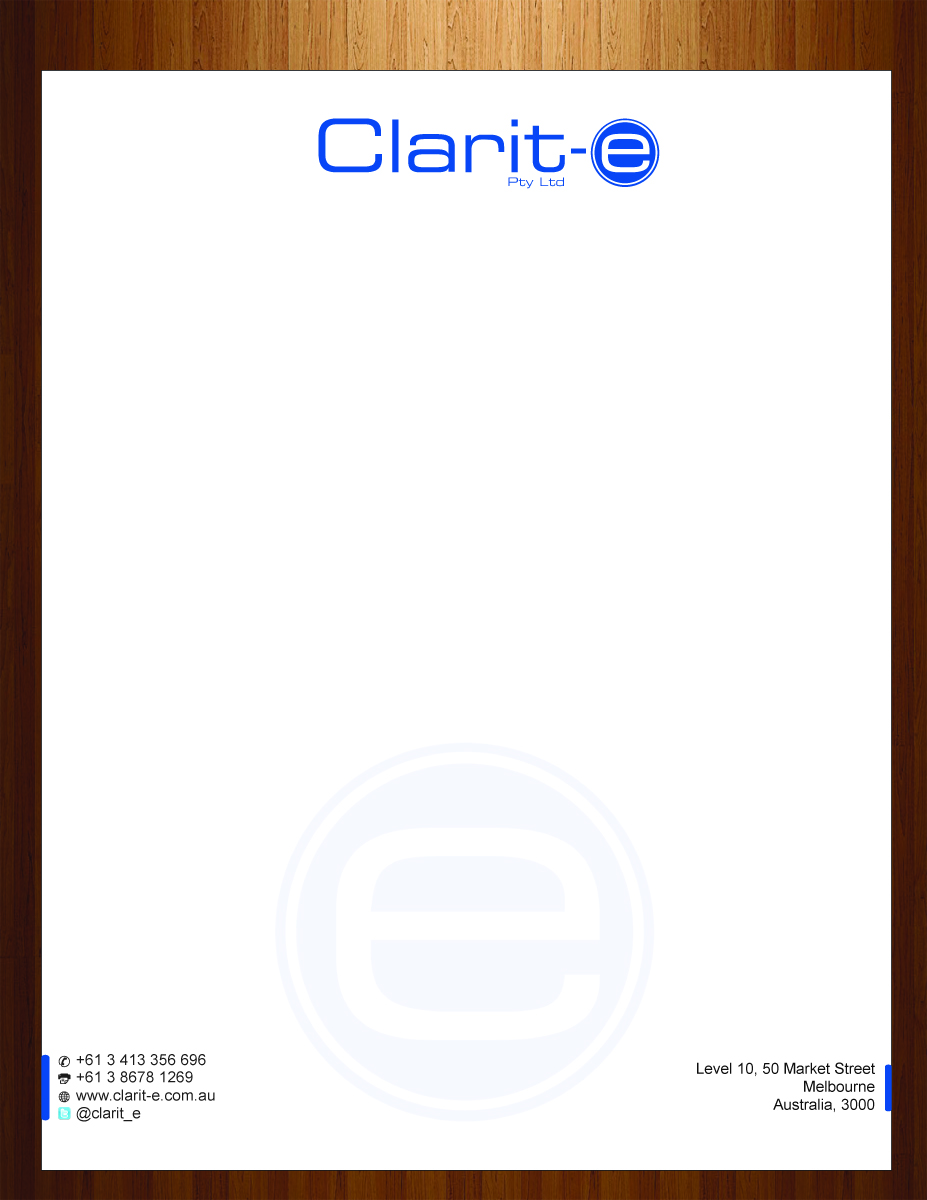 Letterhead Design by HarmiDesigning for Clarit-e Pty Ltd | Design #3230051