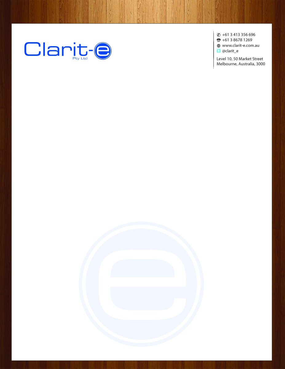 Letterhead Design by HarmiDesigning for Clarit-e Pty Ltd | Design #3230057