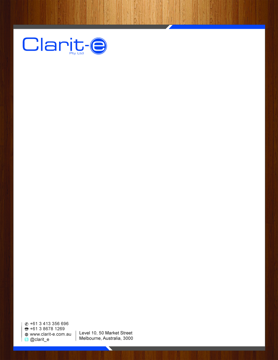 Letterhead Design by HarmiDesigning for Clarit-e Pty Ltd | Design #3230067