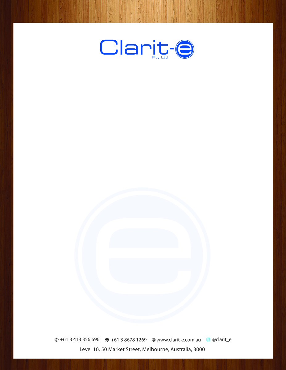 Letterhead Design by HarmiDesigning for Clarit-e Pty Ltd | Design #3230079