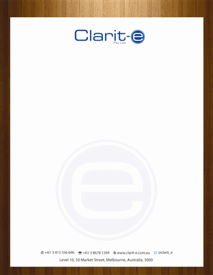 Letterhead Design by HarmiDesigning for Clarit-e Pty Ltd | Design: #3230079