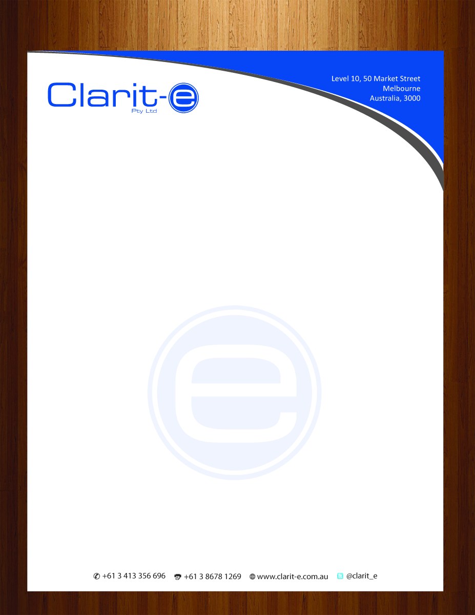 Letterhead Design by HarmiDesigning for Clarit-e Pty Ltd | Design #3230083