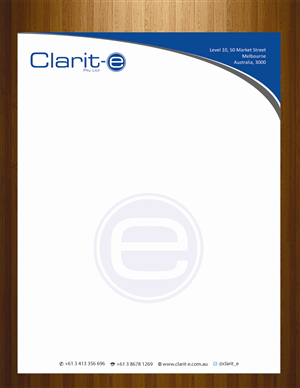 Letterhead Design by HarmiDesigning for Clarit-e Pty Ltd | Design: #3230083