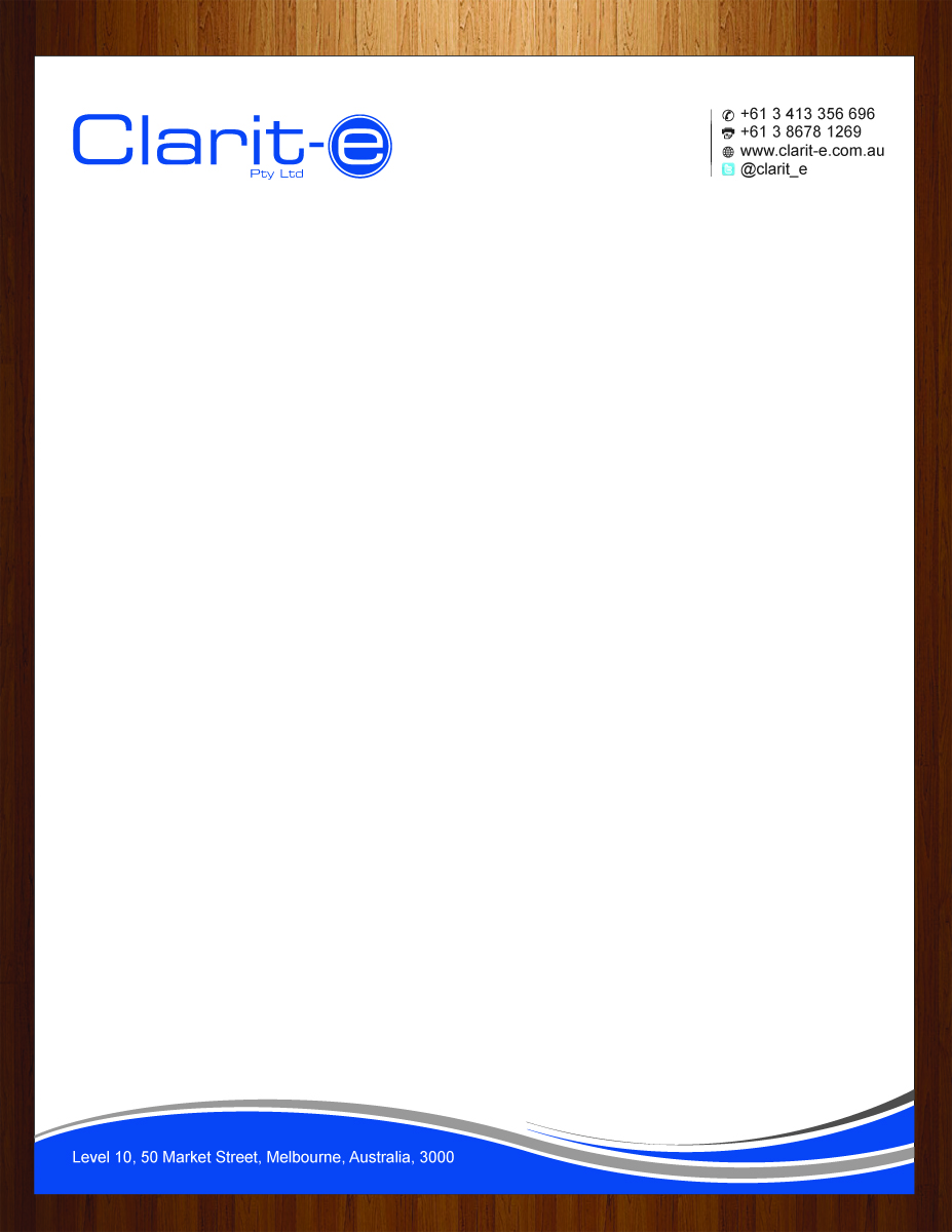 Letterhead Design by HarmiDesigning for Clarit-e Pty Ltd | Design #3230093