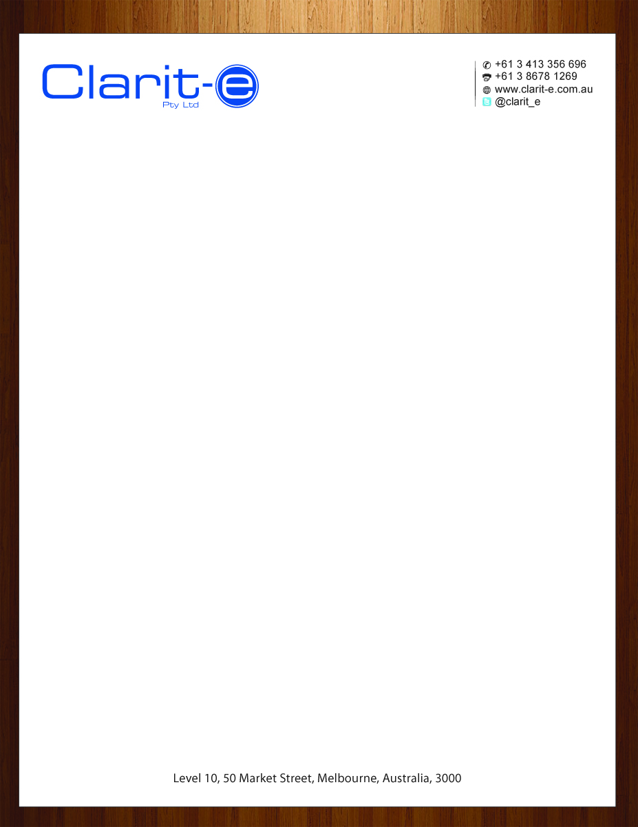 Letterhead Design by HarmiDesigning for Clarit-e Pty Ltd | Design #3230104