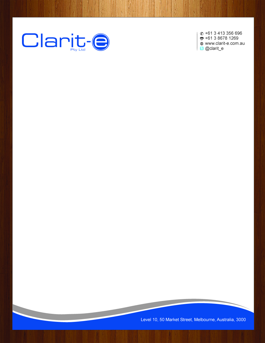 Letterhead Design by HarmiDesigning for Clarit-e Pty Ltd | Design #3230115
